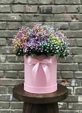 Цветочная композиция из Гипсофила и Розы в шляпной коробке #REPLACE_PRED# Новокаякенте