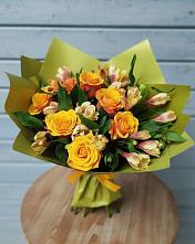 Букет цветов из:  Альстромерии и Розы в Новокаякенте