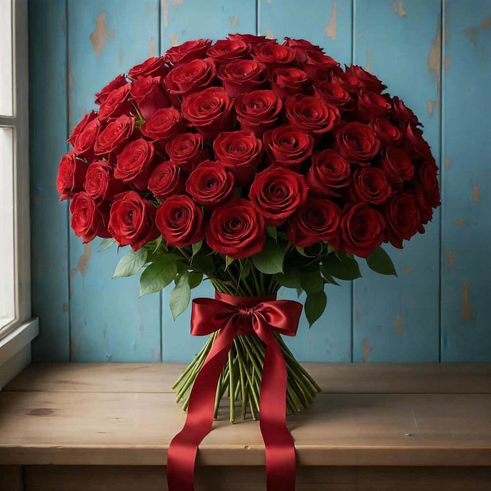 Букет Красные розы Блэк Меджик в Новокаякенте