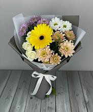 Букет цветов из:  Розы, Герберы и Хризантемы в Новокаякенте