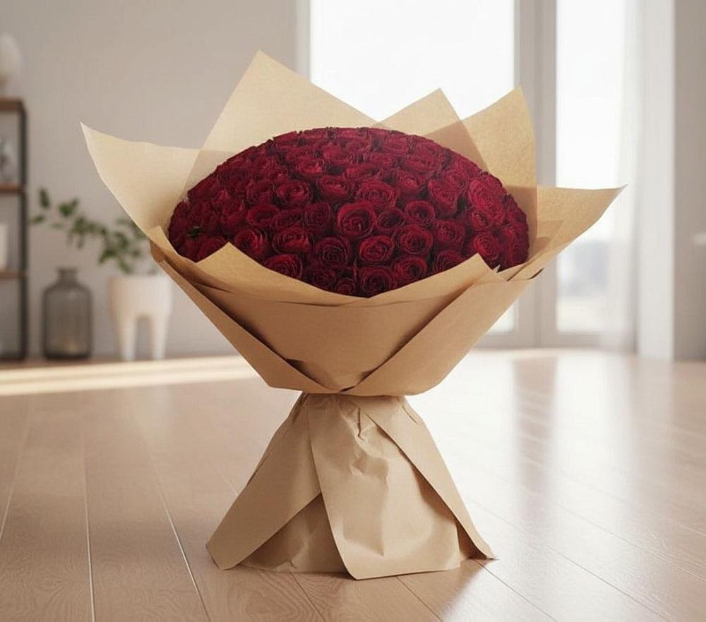 Букет 101 Красная роза в Новокаякенте
