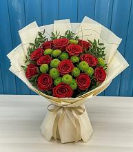 Букет цветов из:  Розы и Хризантемы в Новокаякенте