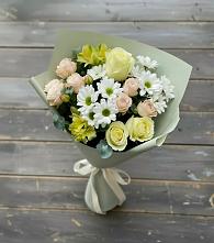 Букет цветов из:  Альстромерии, Розы и Хризантемы в Новокаякенте