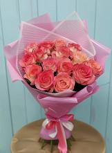 Букет 15 Розовых роз Равель в Новокаякенте